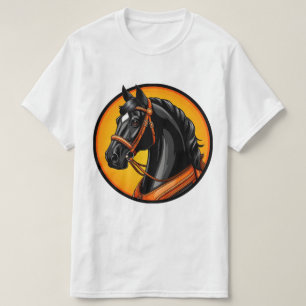 Elegant Black Horse Portrait T-Shirt