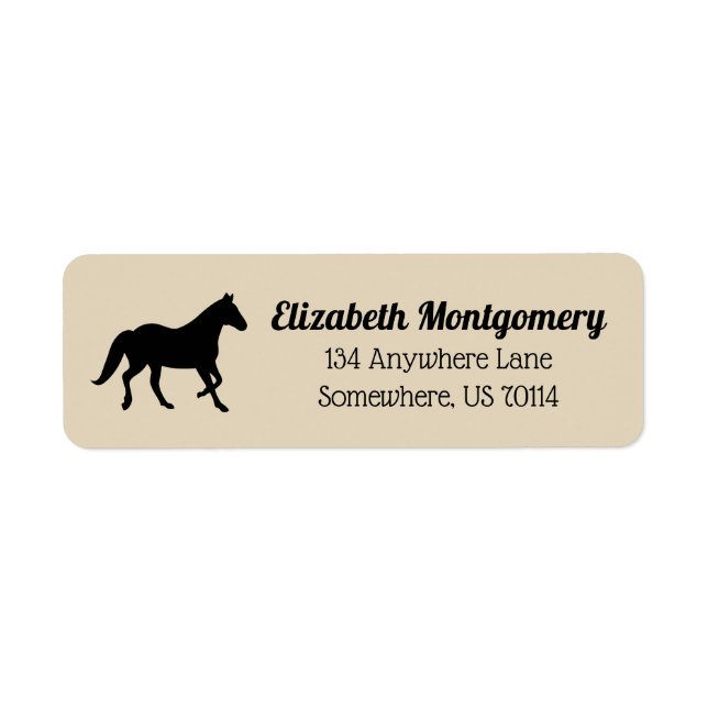 Elegant Black Horse Silhouette | Personalised (Front)