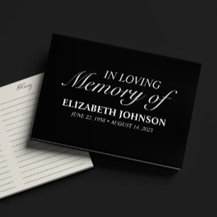 Elegant Black In Loving Memory Guest Book