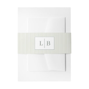 Elegant Black Initials Invitation Belly Band