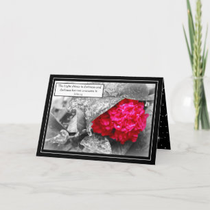 Elegant Black Inspirational Floral Christmas Photo Card