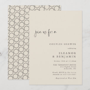 Elegant Black Ivory Mid-Century Mod Couples Shower Invitation