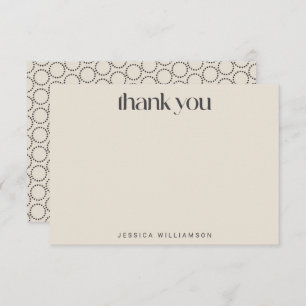 Elegant Black Ivory Mid-Mod Custom Bridal Shower  Thank You Card