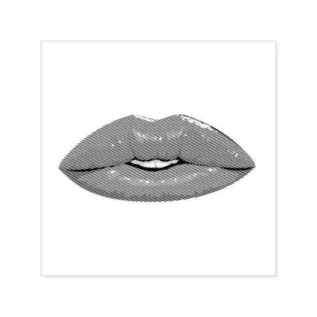 Elegant black Kiss Lip Self-inking Stamp (Design)