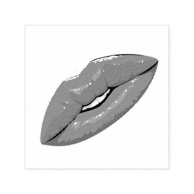 Elegant black Kiss Lip Self-inking Stamp (Design)