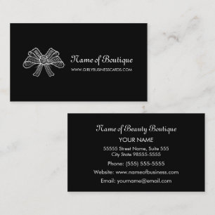 Elegant Black Lace Bow Boutique Business Card