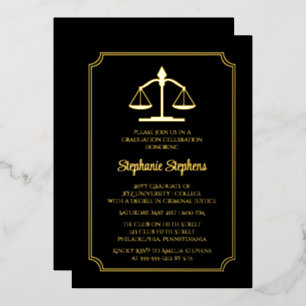 Elegant Black Law Attorney Graduation Party