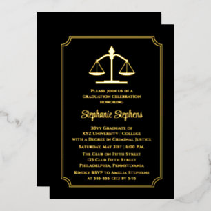 Elegant Black Law Attorney Graduation Party