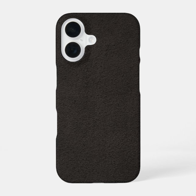  Elegant Black leather iPhone 16 Case (Back)