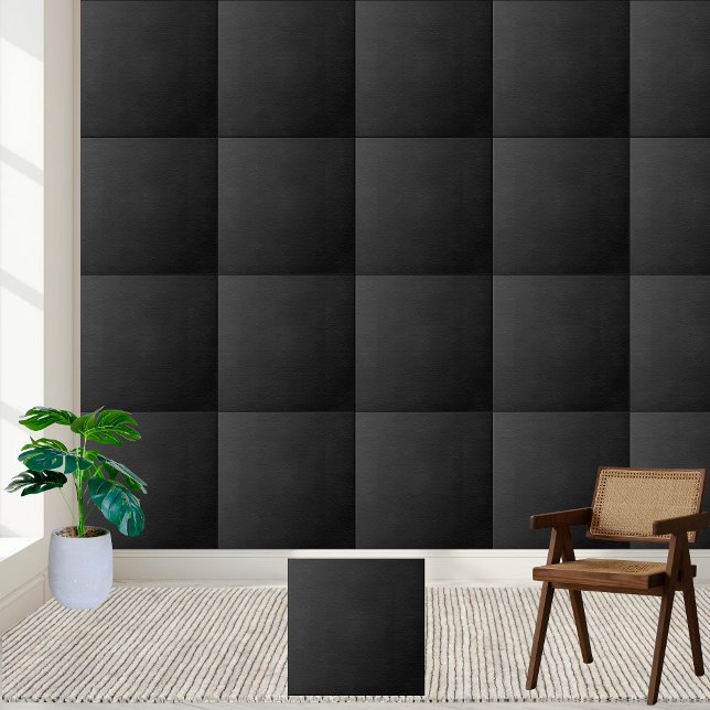 Elegant Black Leather Texture Ceramic Tile  (Elegant Black Leather Texture Ceramic Tile)