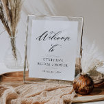 elegant black lettering bridal shower welcome sign<br><div class="desc">simple modern black script on a white sign. The text and colours on this sign poster can be edited.</div>