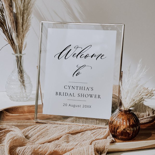 elegant black lettering bridal shower welcome sign (Creator Uploaded)