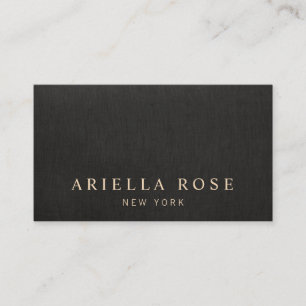 Elegant Black Linen Lux Professional Business Card