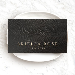 Elegant Black Lizard Skin Lux Professional Business Card