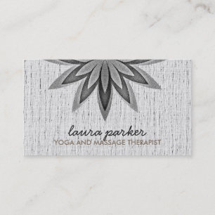 Elegant Black Lotus Flower Yoga Healing Health Business Card