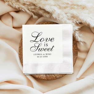 Elegant Black Love is Sweet Wedding Napkin