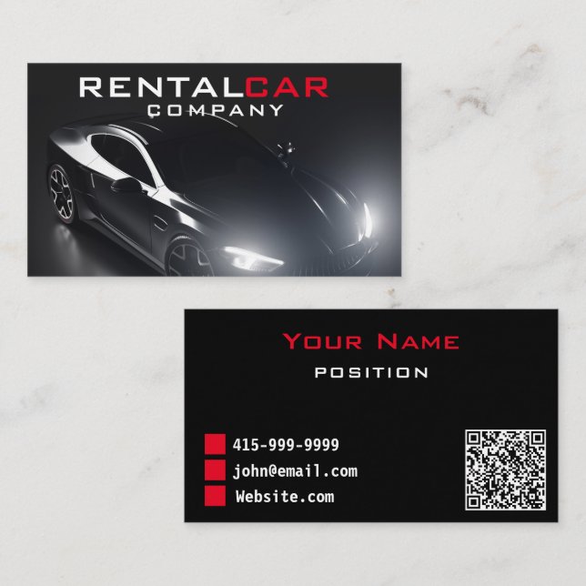 Elegant Black Luxury Car Hire Chauffeur  Business Card (Front/Back)