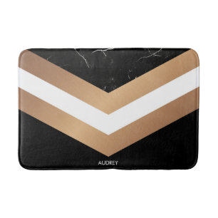 Elegant Black  Marble Bath Mat