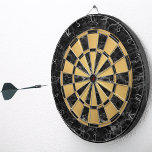 Elegant Black Marble Faux Gold Foil Classic Dartboard<br><div class="desc">A classic dartboard design with alternating  black marble and faux gold foil triangles.</div>
