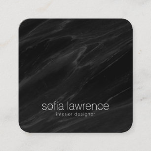 Elegant black marble modern professional designer square business card