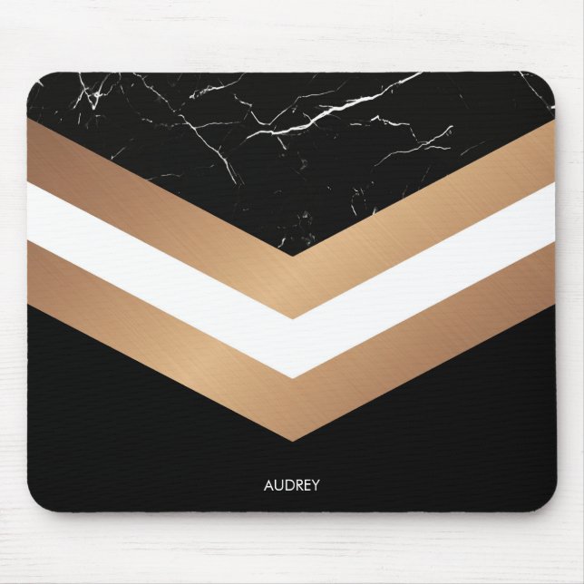 Elegant Black  Marble Mouse Mat (Front)