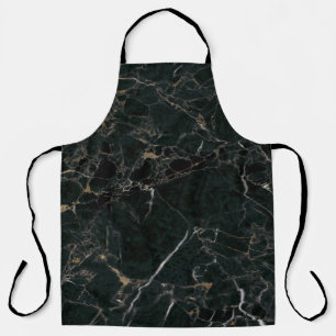 Elegant Black Marble: Textured Background Apron