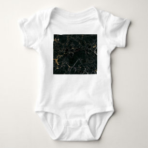 Elegant Black Marble: Textured Background Baby Bodysuit