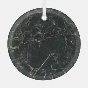Elegant Black Marble: Textured Background Glass Tree Decoration