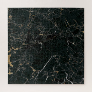 Elegant Black Marble: Textured Background Jigsaw Puzzle