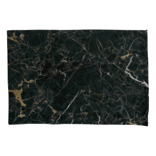 Elegant Black Marble: Textured Background Pillowcase