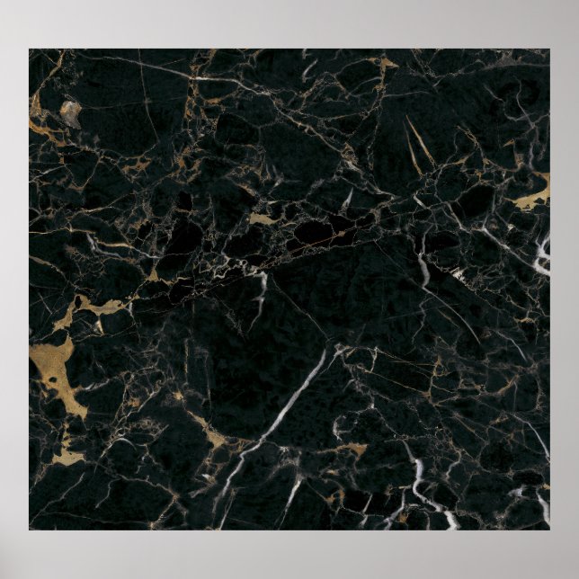 Elegant Black Marble: Textured Background Poster (Front)
