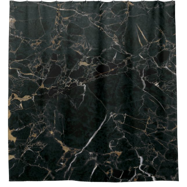 Elegant Black Marble: Textured Background Shower Curtain (Front)