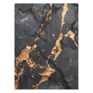 Elegant Black Marble with Gold Veins Modern Art Tablecloth