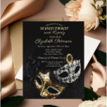 Elegant Black Masquerade, Masque Sweet 16 Invitation<br><div class="desc">Elegant masque on black background.</div>