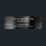 Elegant Black Metallic Foil Modern Wedding<br><div class="desc">Black Elegant and Modern Wedding Return Address Label. The text of this hand lettered brush script sticker can be updated and customised with your name. This return address label is part of a matching wedding collection and additional matching items can be requested by contacting the designer. These Baby Shower, Bridal...</div>