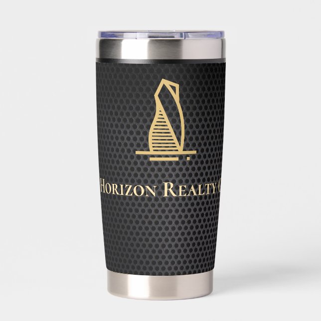 Elegant  Black  Metallic Real Estate Insulated Tumbler (Front)