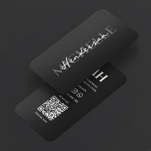 Elegant Black Minimal Professional Signature Business Card