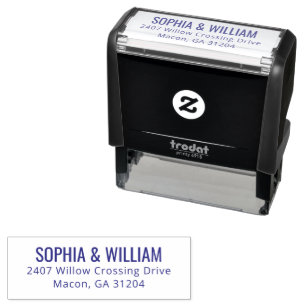 Elegant Black Minimalist Address Label Self-inking Stamp