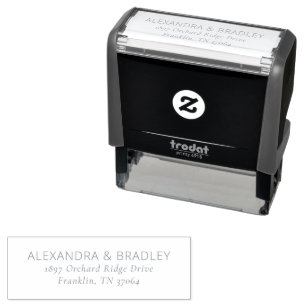 Elegant Black Minimalist Address Self-inking Stamp