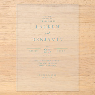Elegant Black Minimalist Calligraphy Acrylic Invitations