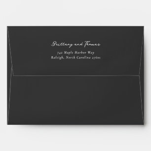 Elegant Black Minimalist Calligraphy Envelope
