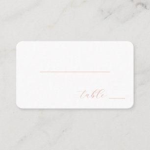 Elegant Black Minimalist Calligraphy Place Card