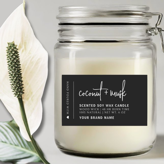 Elegant black minimalist candle product label (Creator Uploaded)