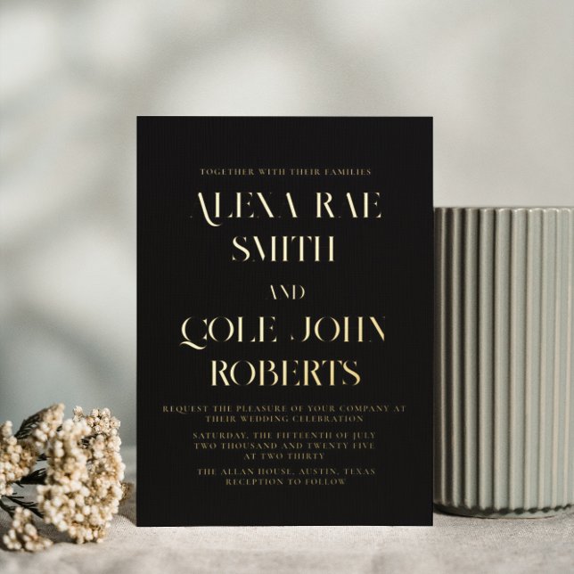 Elegant Black Minimalist Chic Wedding Gold (Creator Uploaded)
