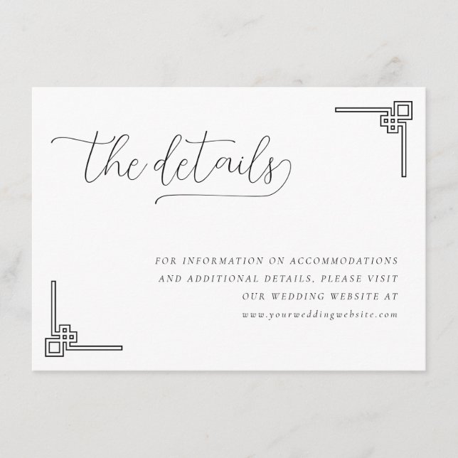 Elegant Black Minimalist Decorative Elements Enclosure Card (Front)