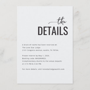 Elegant Black Minimalist Details Enclosure Card