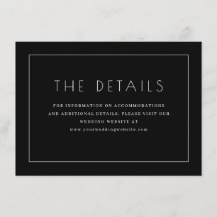 Elegant Black Minimalist Details Enclosure Card