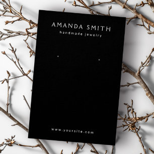 Elegant black minimalist earring display card