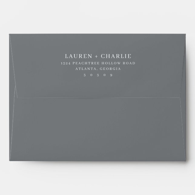 Elegant Black Minimalist Invitation Envelope (Back (Top Flap))