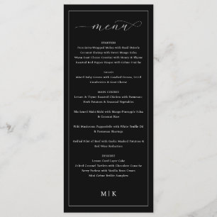 Elegant Black Minimalist Menu